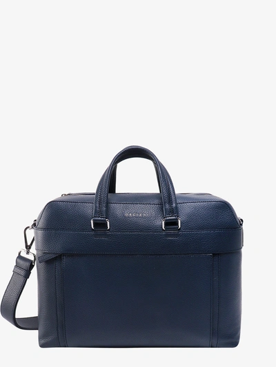 Shop Orciani Briefcase In Blue