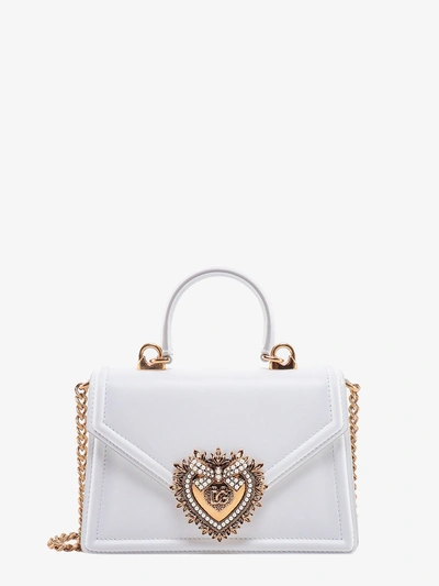 Shop Dolce & Gabbana Small Devotion Bag In White