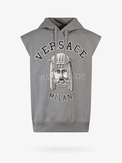Shop Versace Sweatshirt In Grey