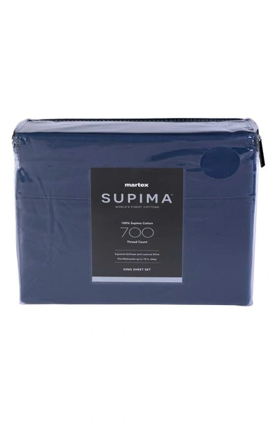 Shop Martex Iris 700 Thread Count 100% Supima Cotton Sheet Set In Blue Indigo