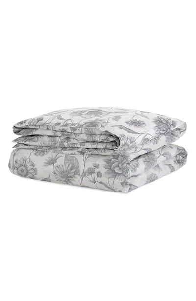 Shop Martex Floral Meadow 100% Organic Cotton Comforter Set In Gray