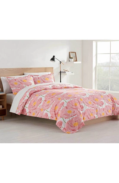 Shop Martex Poppies Comforter Set In Pink Floral