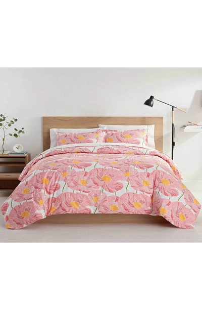 Shop Martex Poppies Comforter Set In Pink Floral