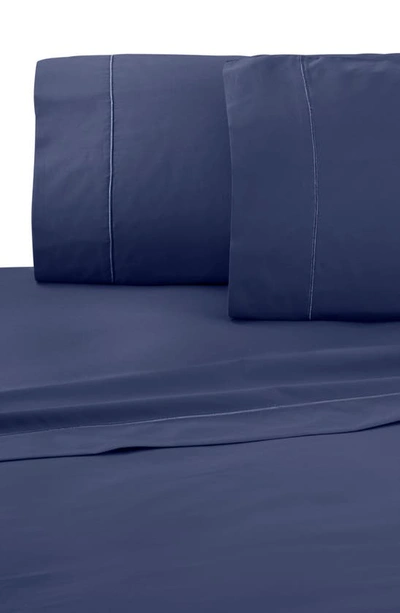 Shop Martex Set Of 2 Solid 200 Thread Count 100% Supima Cotton Pillowcases In Blue Indigo