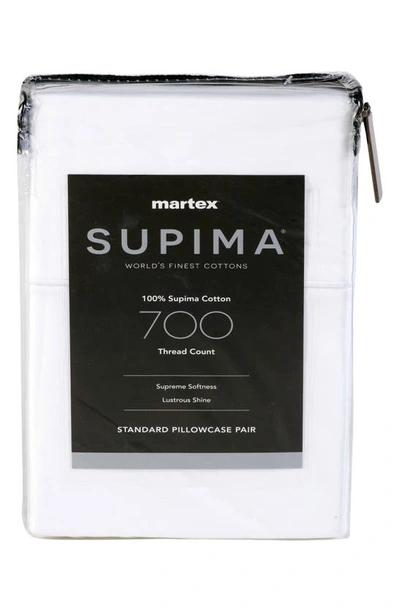 Shop Martex Set Of 2 Solid 200 Thread Count 100% Supima Cotton Pillowcases In Bright White