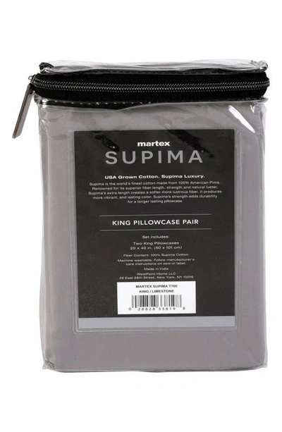 Martex Set Of 2 Solid 700 Thread Count 100% Supima Cotton Pillowcases In Limestone