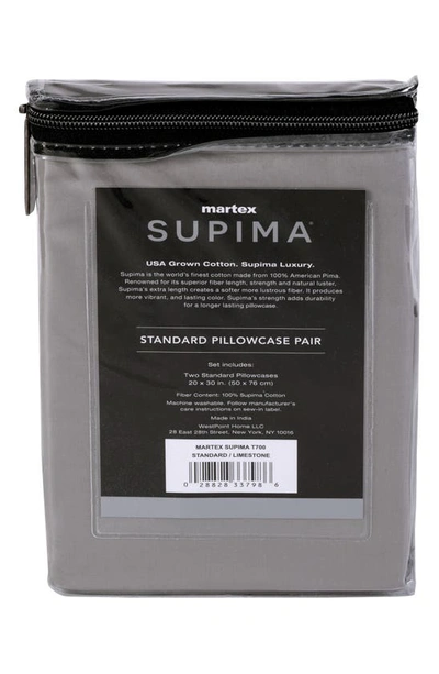 Martex Set Of 2 Solid 700 Thread Count 100% Supima Cotton Pillowcases In Limestone
