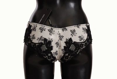Shop Dolce & Gabbana White Floral Lace Satin Briefs Women's Underwear