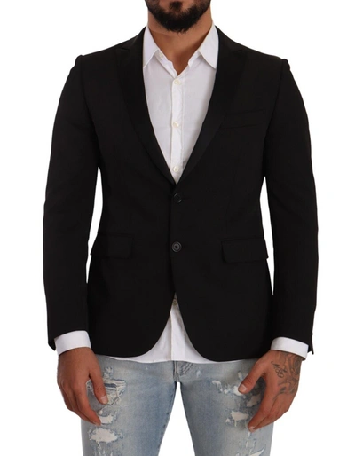 Shop Fradi Black Single Breasted Slim Fit Two Button Men's Blazer