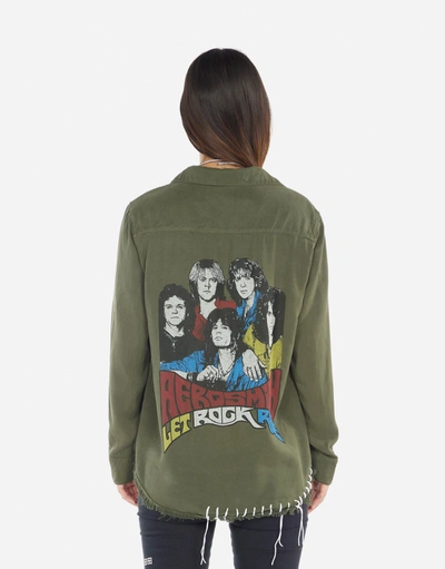 Shop Lauren Moshi Sloane Vintage Aerosmith In Military