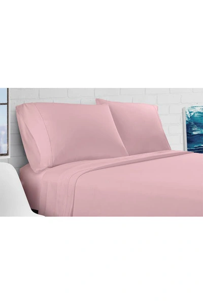 Pg Goods Luxe Cotton Percale Crisp Sheet Set In Blush