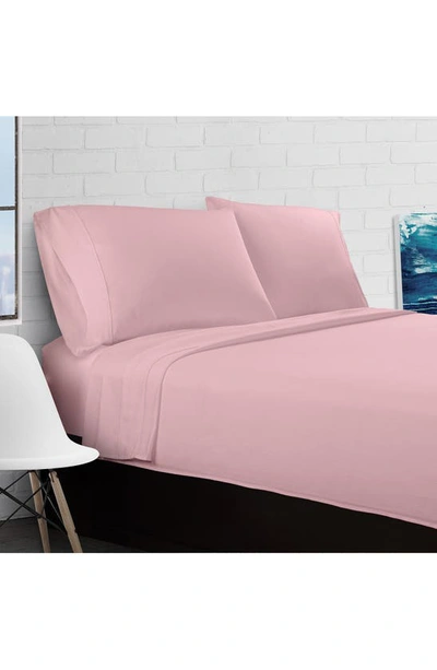 Pg Goods Luxe Cotton Percale Crisp Sheet Set In Blush