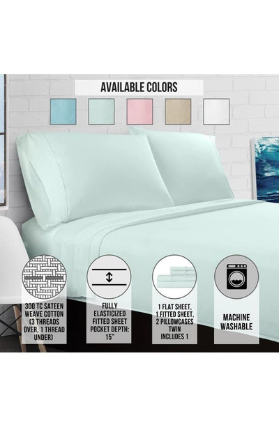 Pg Goods Luxe Cotton Percale Crisp Sheet Set In Mint