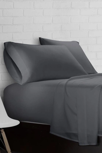 Ella Jayne Home Aqua Super Soft Triple Brushed Microfiber 4-piece Full Sheet Set In Charcoal
