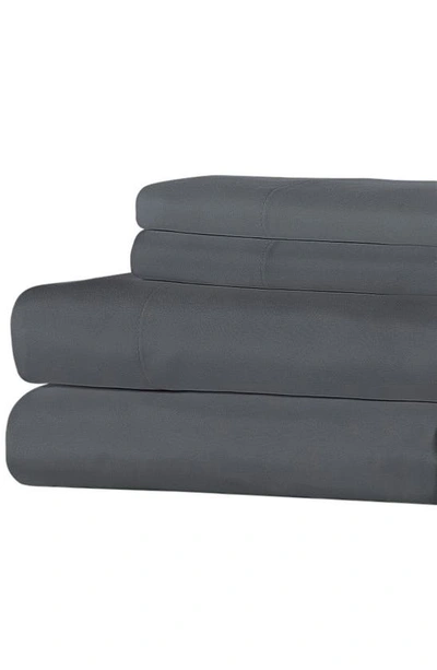 Ella Jayne Home Aqua Super Soft Triple Brushed Microfiber 4-piece Full Sheet Set In Charcoal