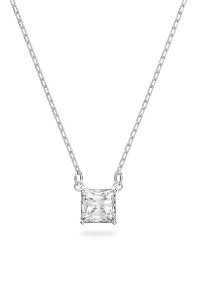 Shop Swarovski Attract Crystal Pendant Necklace In Silver / Clear Crystal