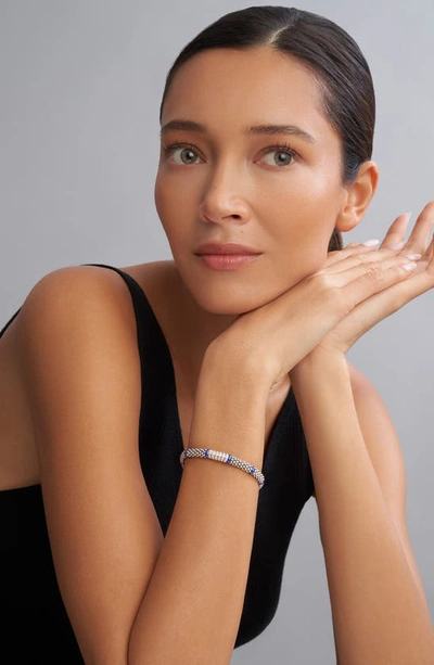 Lagos Blue Caviar Diamond & Ceramic Station Rope Bracelet In Marine