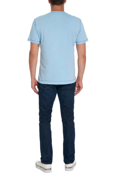 Shop Robert Graham Eastwood V-neck Cotton Blend T-shirt In Light Blue