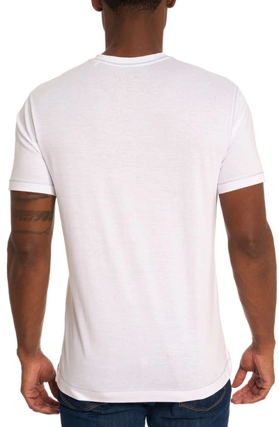 Shop Robert Graham Eastwood V-neck Cotton Blend T-shirt In White