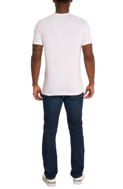 Shop Robert Graham Eastwood V-neck Cotton Blend T-shirt In White