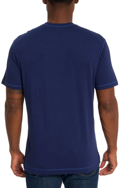 Shop Robert Graham Eastwood V-neck Cotton Blend T-shirt In Navy