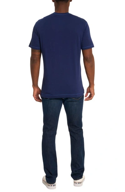Shop Robert Graham Eastwood V-neck Cotton Blend T-shirt In Navy