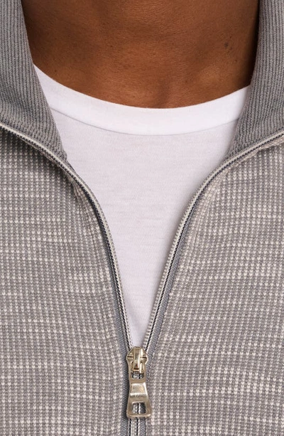 Shop Robert Graham Kobra Thermal Knit Zip-up Jacket In Light Grey