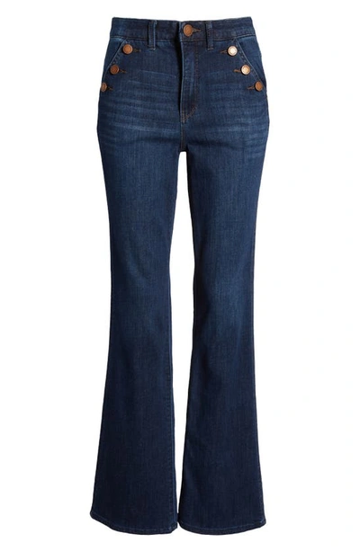 Shop Wit & Wisdom 'ab'solution Button Trim Flare Jeans In Indigo