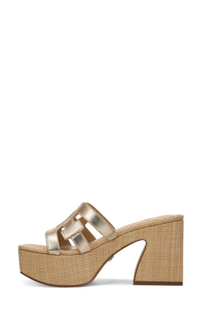 Shop Sam Edelman Dev Platform Sandal In Gold Leaf