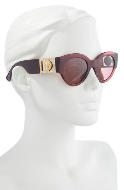 Shop Versace 52mm Cat Eye Sunglasses In Dark Violet