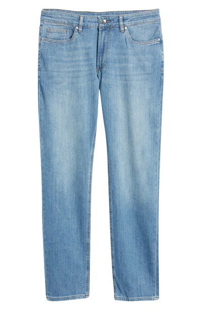 Shop Peter Millar Crown Crafted Washed Five Pocket Straight Leg Jeans In Stone Washed Blue