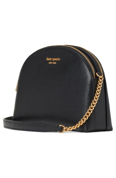 Kate Spade New York Morgan Saffiano Leather Double Zip Dome Crossbody Black