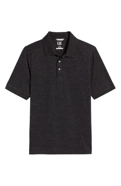 Shop Cutter & Buck Advantage Space Dye Jersey Polo In Dark Black