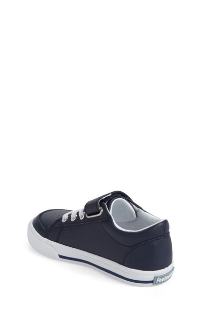 Shop Footmates Reese Sneaker In Navy Leather