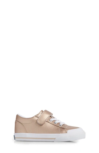 Footmates Reese Sneaker In Rose Gold Leather
