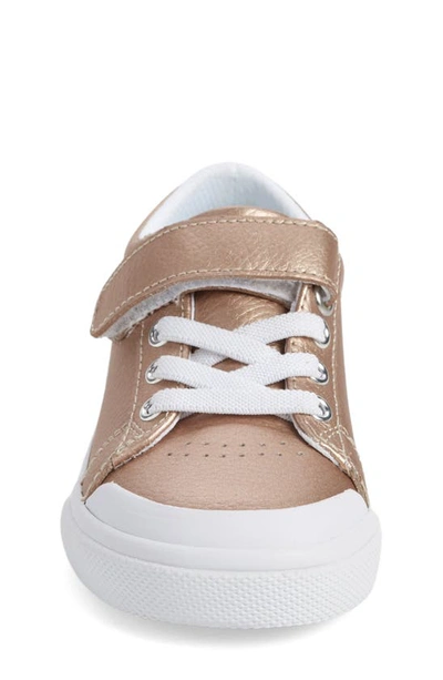 Shop Footmates Reese Sneaker In Rose Gold Leather