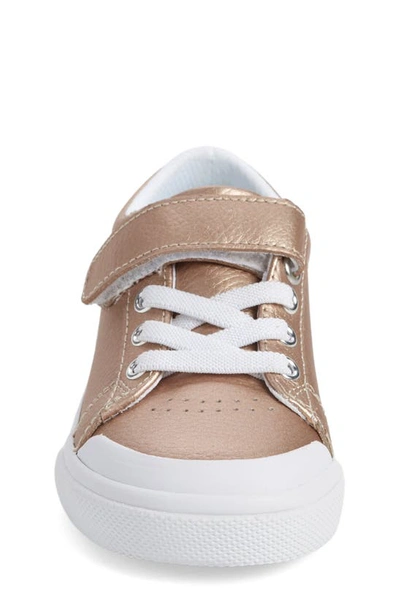 Footmates Reese Sneaker In Rose Gold Leather