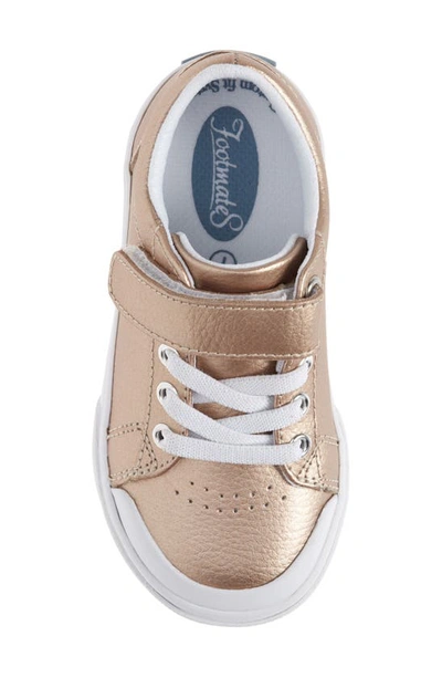 Footmates Reese Sneaker In Rose Gold Leather