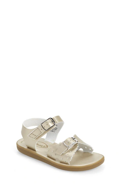 Shop Footmates Eco-ariel Waterproof Sandal In Soft Gold Micro