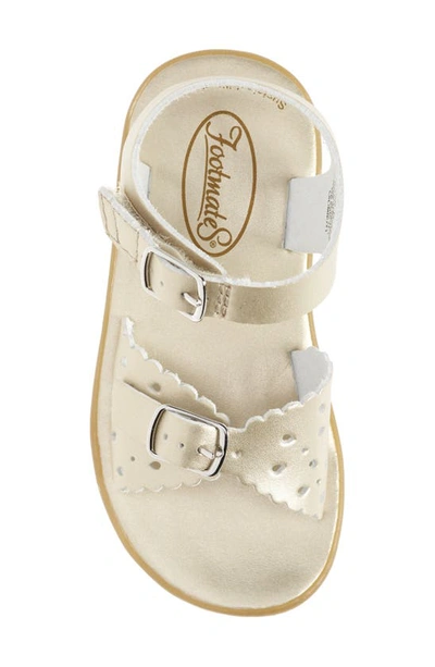 Shop Footmates Eco-ariel Waterproof Sandal In Soft Gold Micro