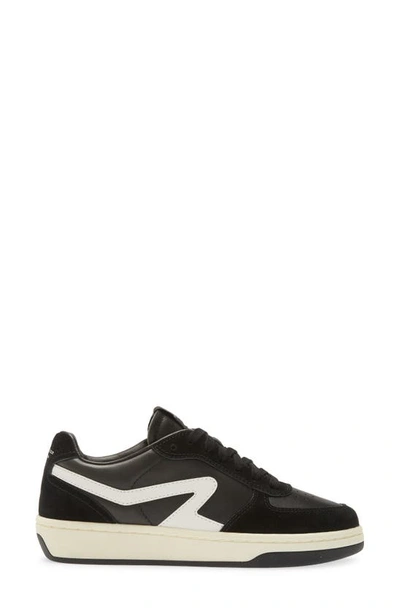 Rag & Bone Retro Mixed Leather Runner Sneakers In Blk/ Wht