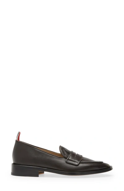 Thom Browne Men's Varsity Penny Loafer In Dark Brown