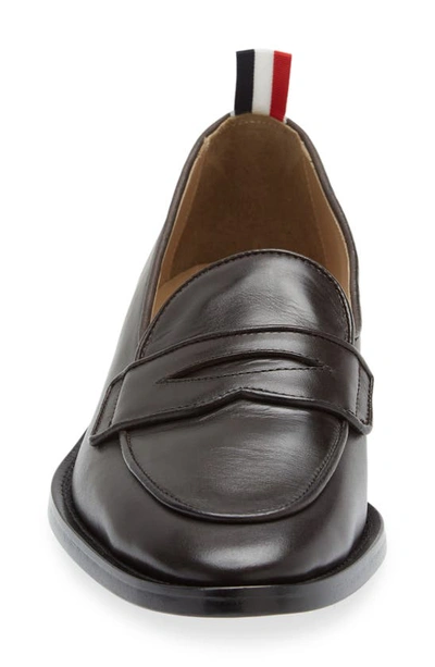 Thom Browne Men's Varsity Penny Loafer In Dark Brown