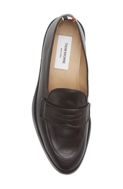 Thom Browne Men's Varsity Penny Loafer In Dark Brown