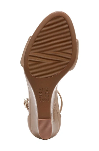 Shop Naturalizer Vera Ankle Strap Wedge Sandal In Creme Brulee Beige Synthetic