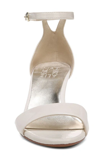 Naturalizer Vera Ankle Strap Wedge Sandal In Satin Pearl Beige Synthetic