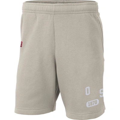 Shop Nike Cream Ohio State Buckeyes Fleece Shorts