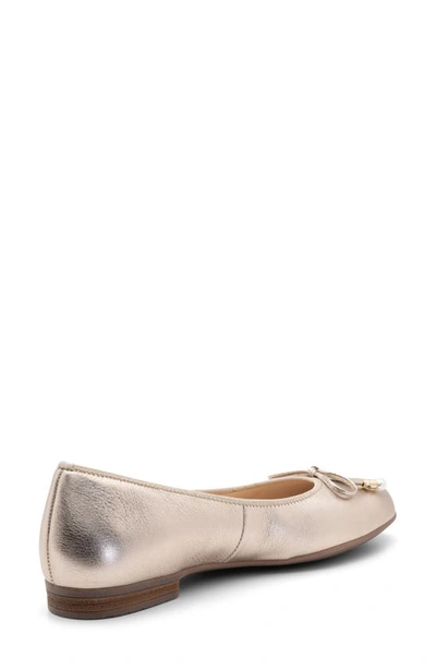 Shop Ara Scout Flat In Platinum Metallic Leather