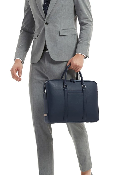 Shop Maverick & Co. Manhattan Deluxe Leather Briefcase In Navy