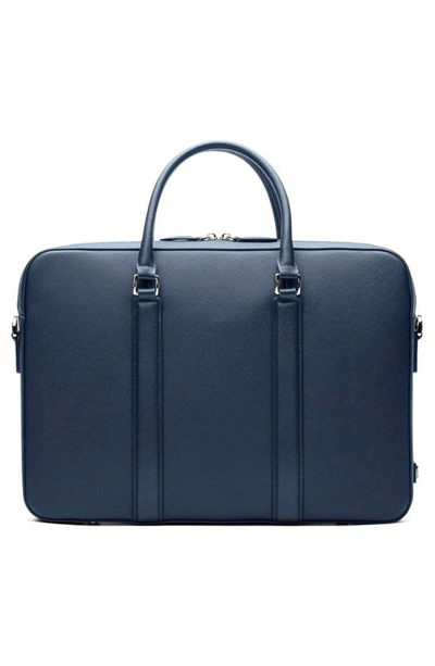 Shop Maverick & Co. Manhattan Deluxe Leather Briefcase In Navy